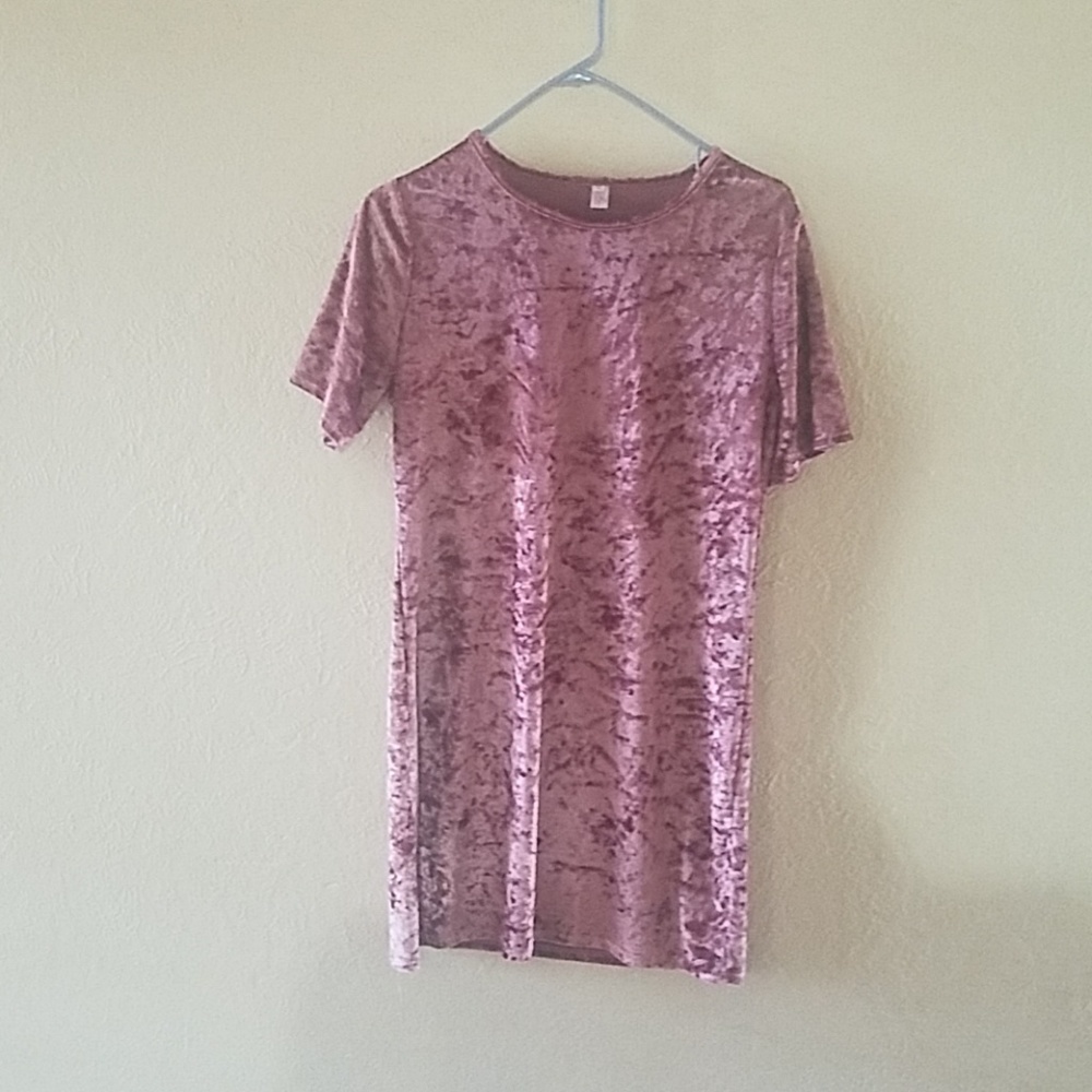 Shirt pink crushed velvet look